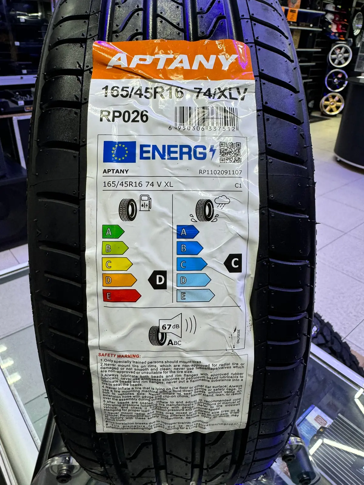 165/45/16 Aptany Tyres 1
