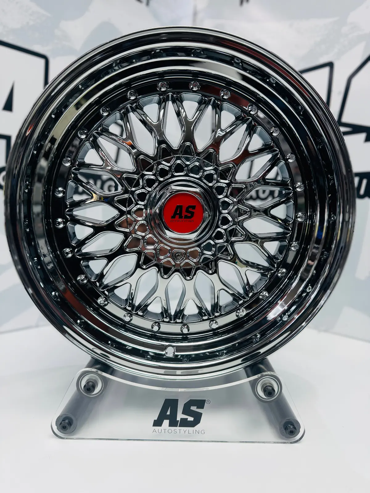 17” As® Mesh Black Chrome 4X100 & 5X100 8.5J 2