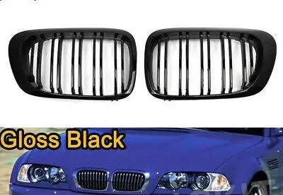 Bmw E46 Facelift Double  Slat Gloss Black Grills 2 Door 1