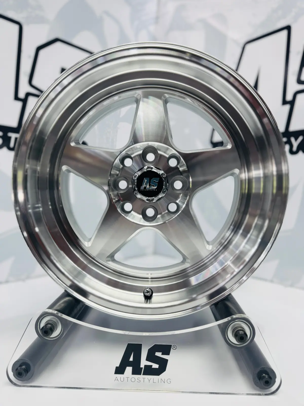 15” As- Apex 4X100 & 4X114 Machine Silver 1