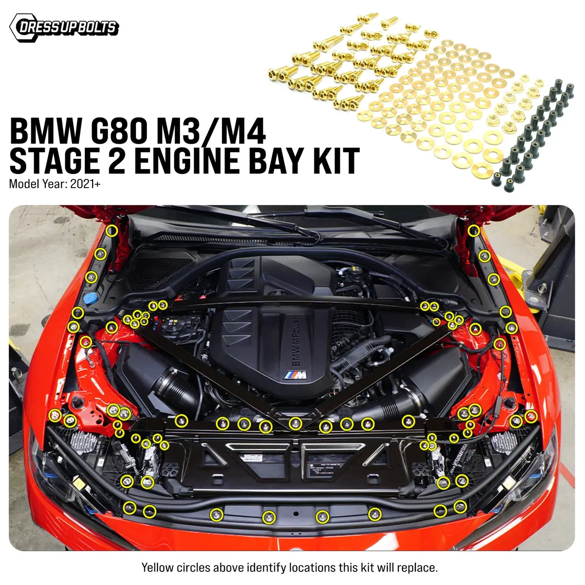 Dress Up Bolts Stage 2 Titanium Hardware Engine Bay Kit - Bmw G80 M3/M4 (2021+) 1