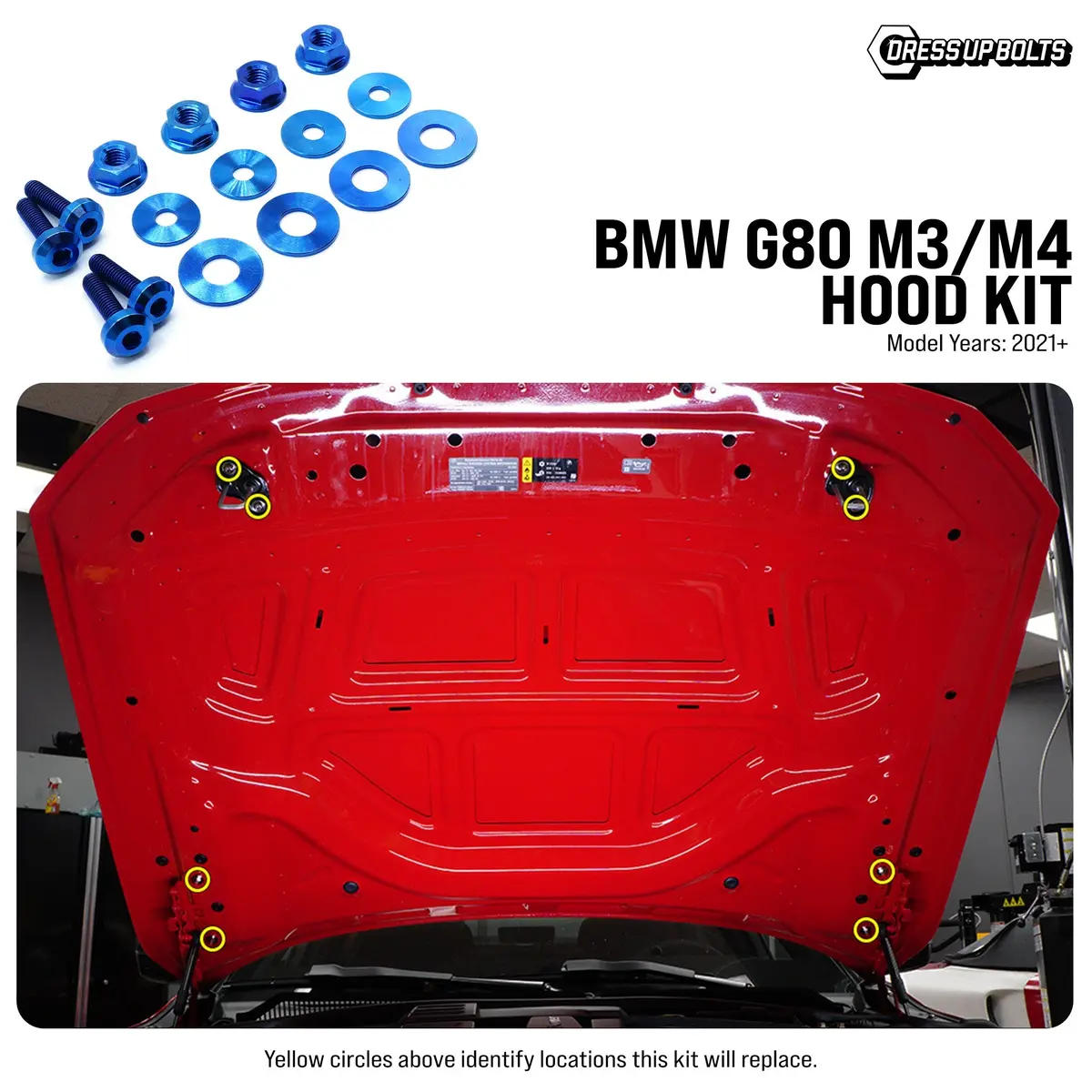 Dress Up Bolts Titanium Hardware Hood Kit - Bmw G80 M3/M4 (2021+) 1