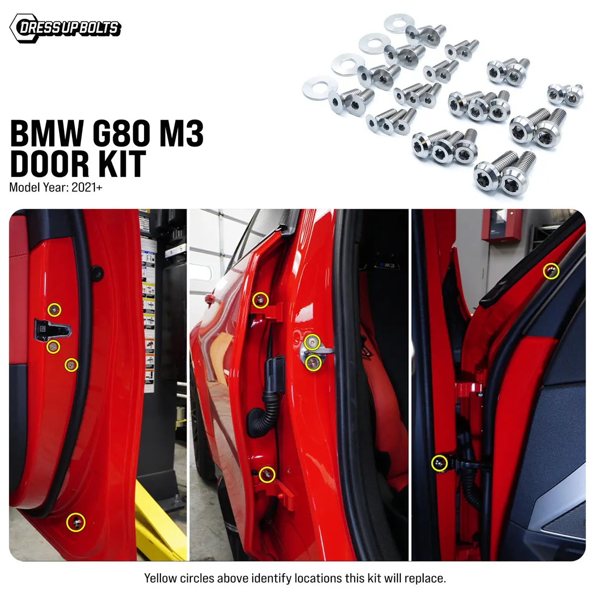Dress Up Bolts Titanium Hardware Door Kit - Bmw G80 M3 (2021+) 1