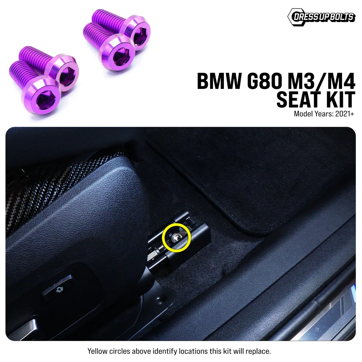 Dress Up Bolts Titanium Hardware Seat Kit - Bmw G80 M3/M4 (2021+) 1