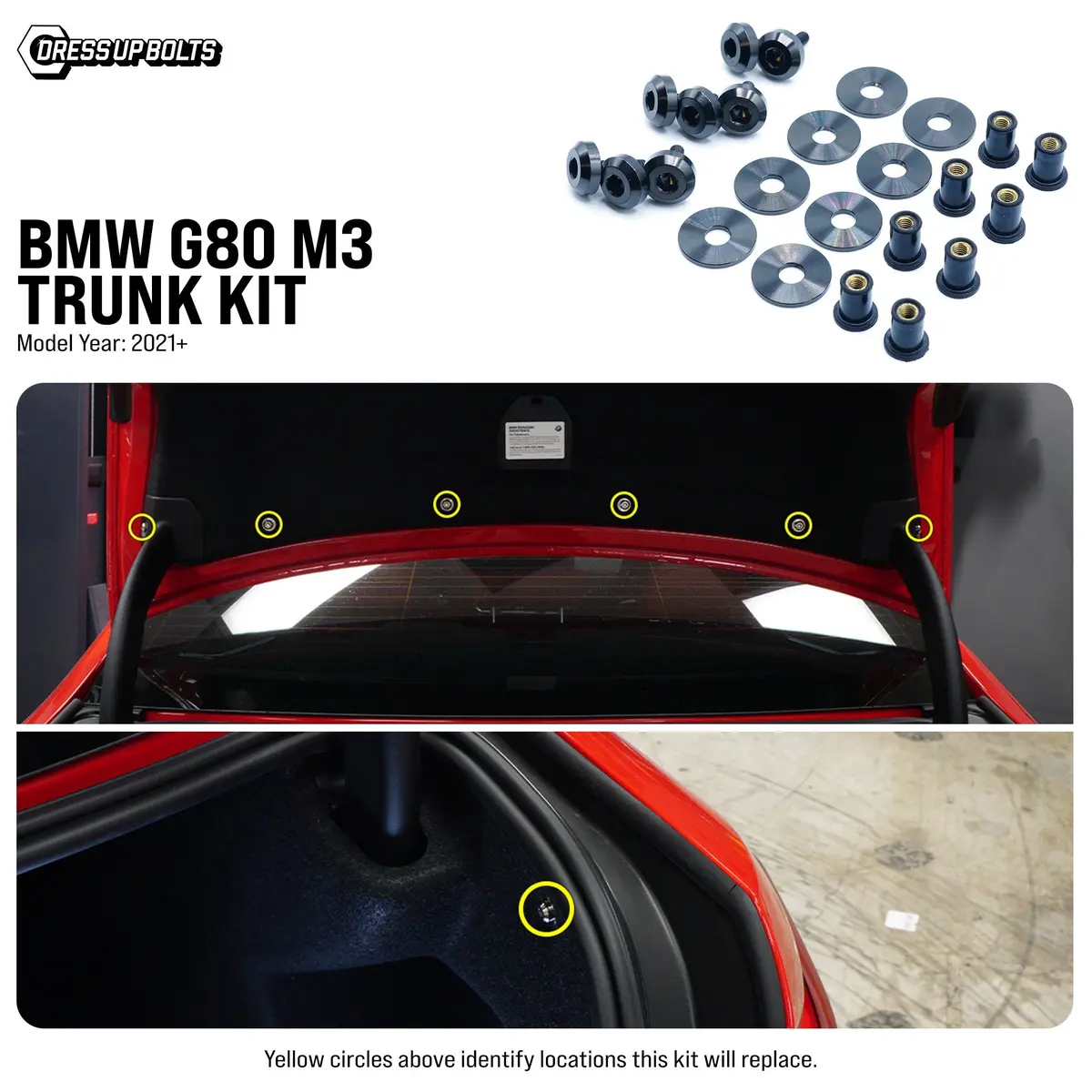 Dress Up Bolts Titanium Hardware Trunk Kit - Bmw G80 M3 (2021+) 1