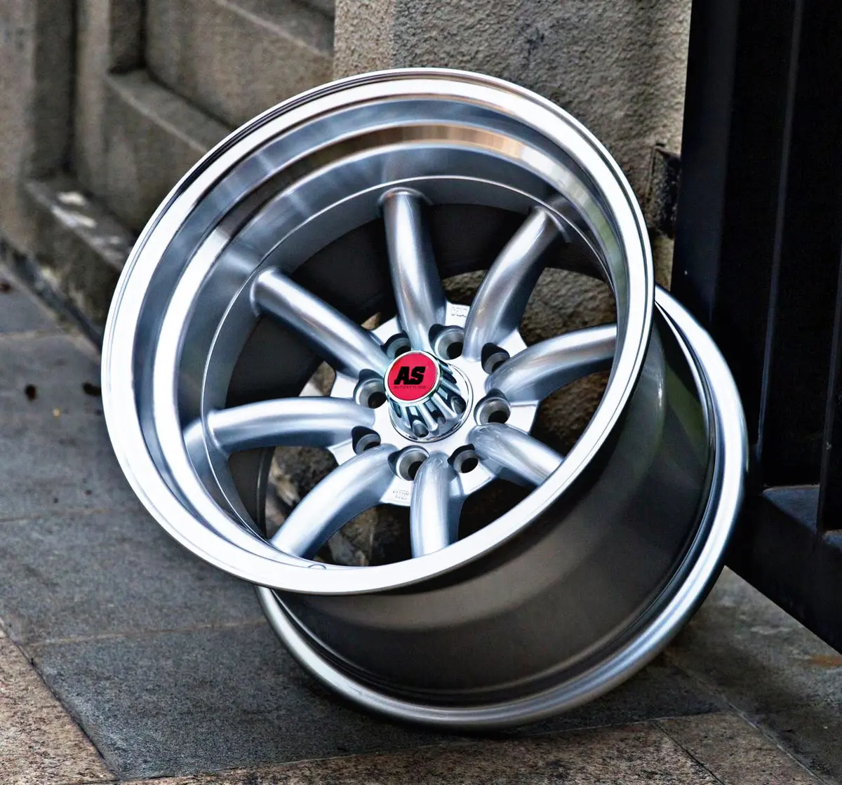 15” As-Wata 9/10.5J 4/100 4/114 Silver Rims 1