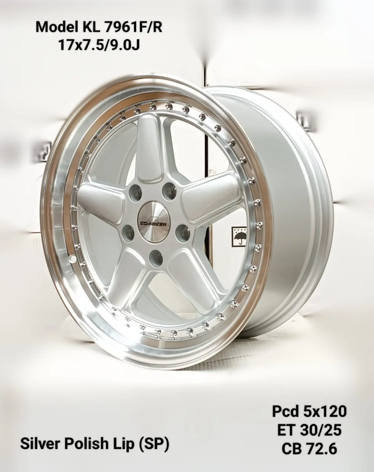 17” As-Schnitzer Silver 5/120 Narrow Wides 1