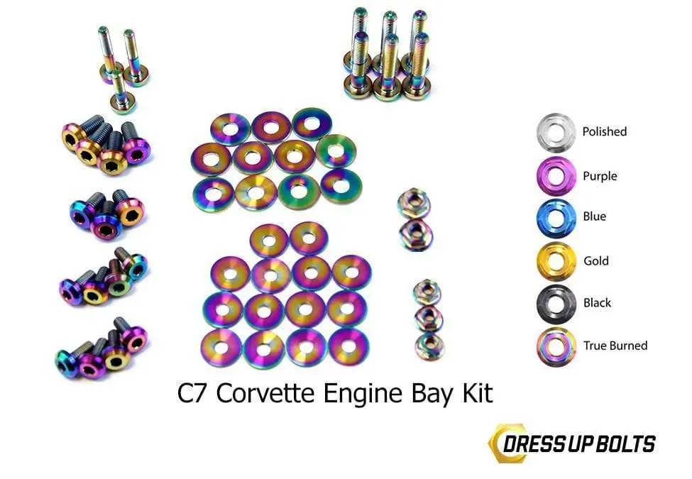 Chevrolet C7 Corvette (2014-2019) Titanium Dress Up Bolts Engine Bay Kit 6