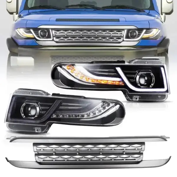 Vland Toyota Fj Cruiser 2007-2015 Led Headlight With Grill 2