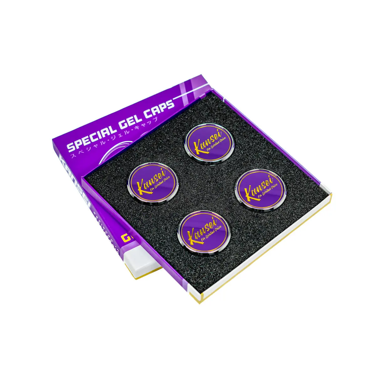 Kansei Special Edition Gold Gel Cap Boxed Set (4 Piece) Center Caps - Red 1