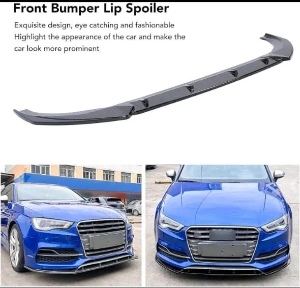 Audi S3 8V 2013-2016 3Pce Front Spoiler Gloss Black 1