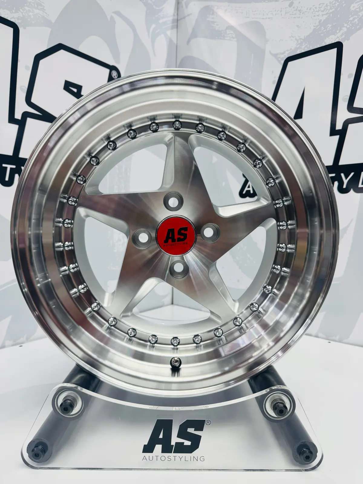 15” As- Rari M7903 4/100 Silver Machine Face 1