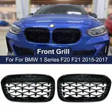 Bmw F20/21 1 Series   Facelift Million Star Kidney Grills  Gloss Black 1