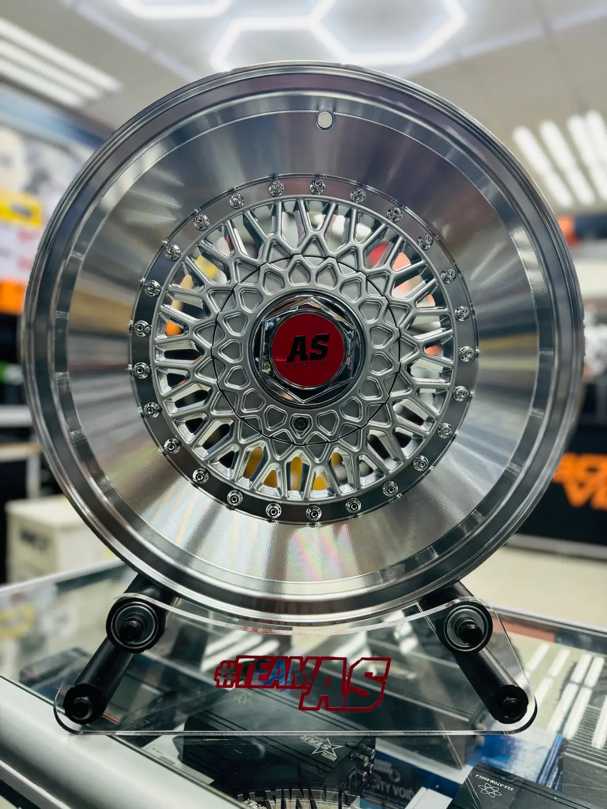 16” As-Mesh 45’ Lips 4/100 & 4/114 Multi Hole Silver 1