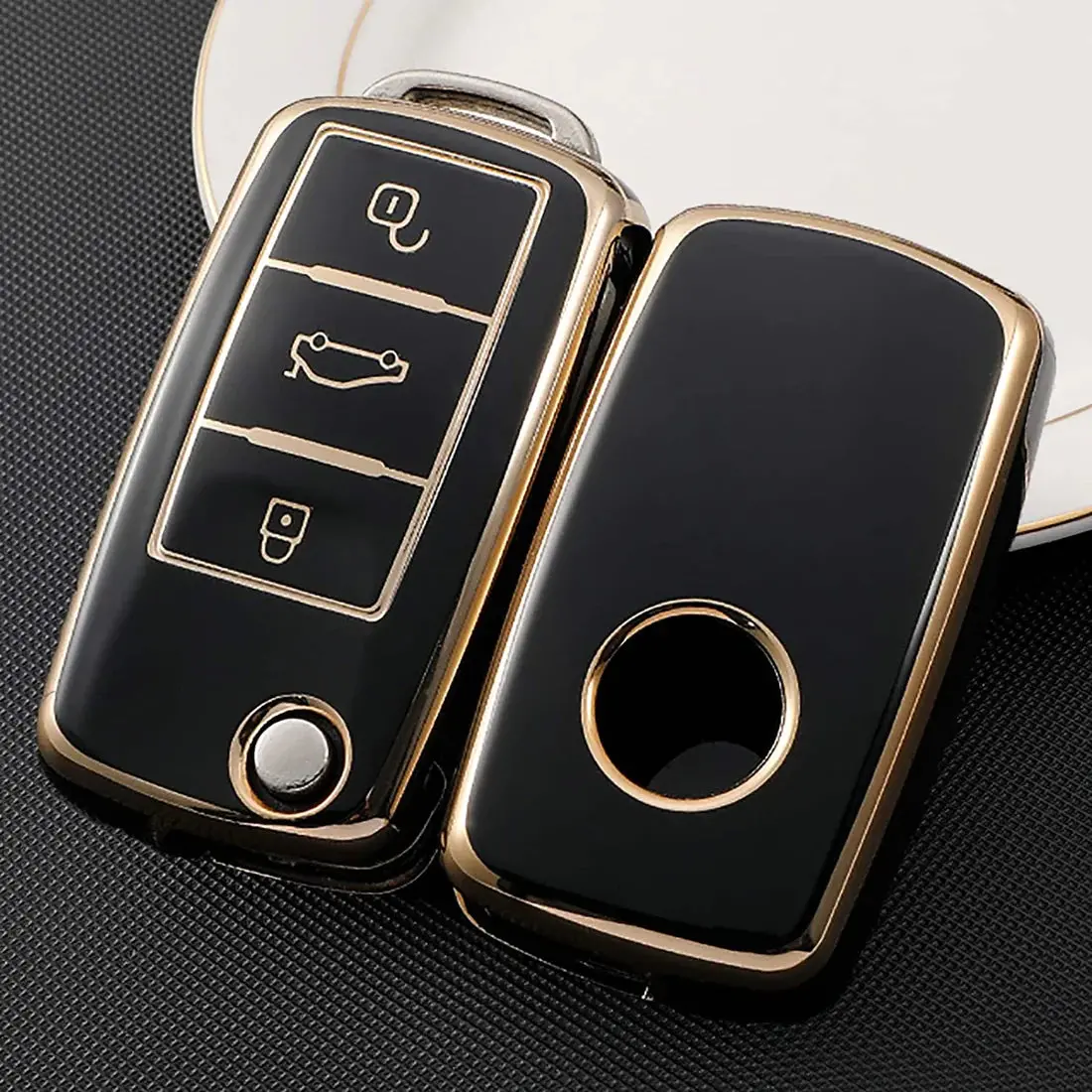 Premium Tpu Car Key Cover - Vw Polo Golf 5 Mk6 Passat Tiguan Beetle Jetta Polo 1