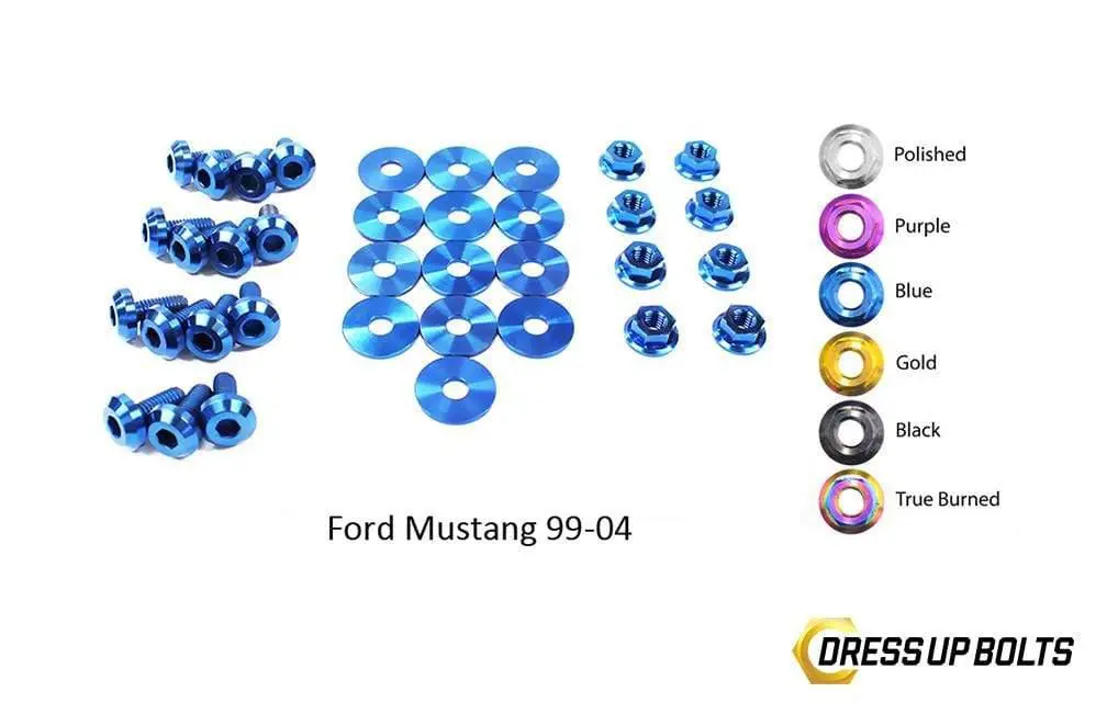 Ford Mustang (1999-2004) Titanium Dress Up Bolts Engine Bay Kit 1