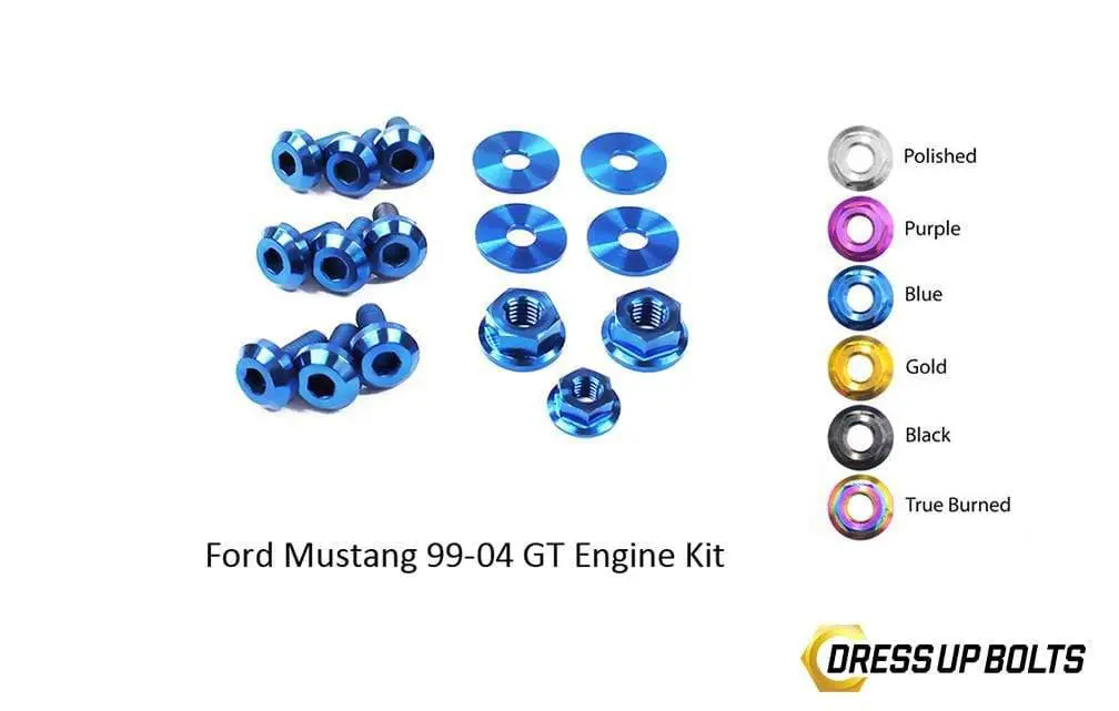 Ford Mustang Gt (1999-2004) Titanium Dress Up Bolts Engine Kit 1