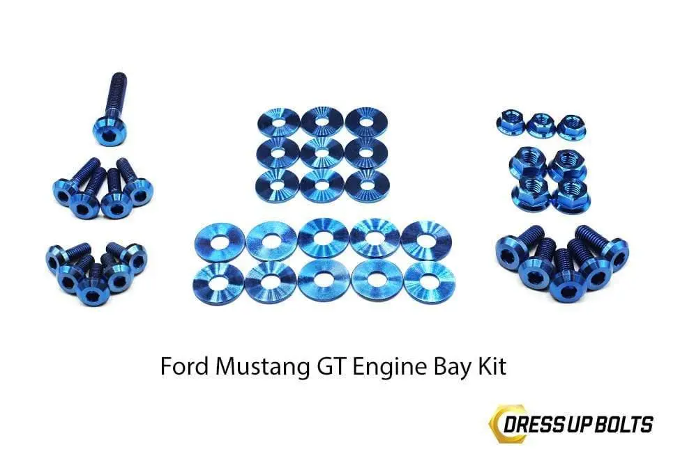 Ford Mustang Gt (2015-2017) Titanium Dress Up Bolts Engine Bay Kit 1