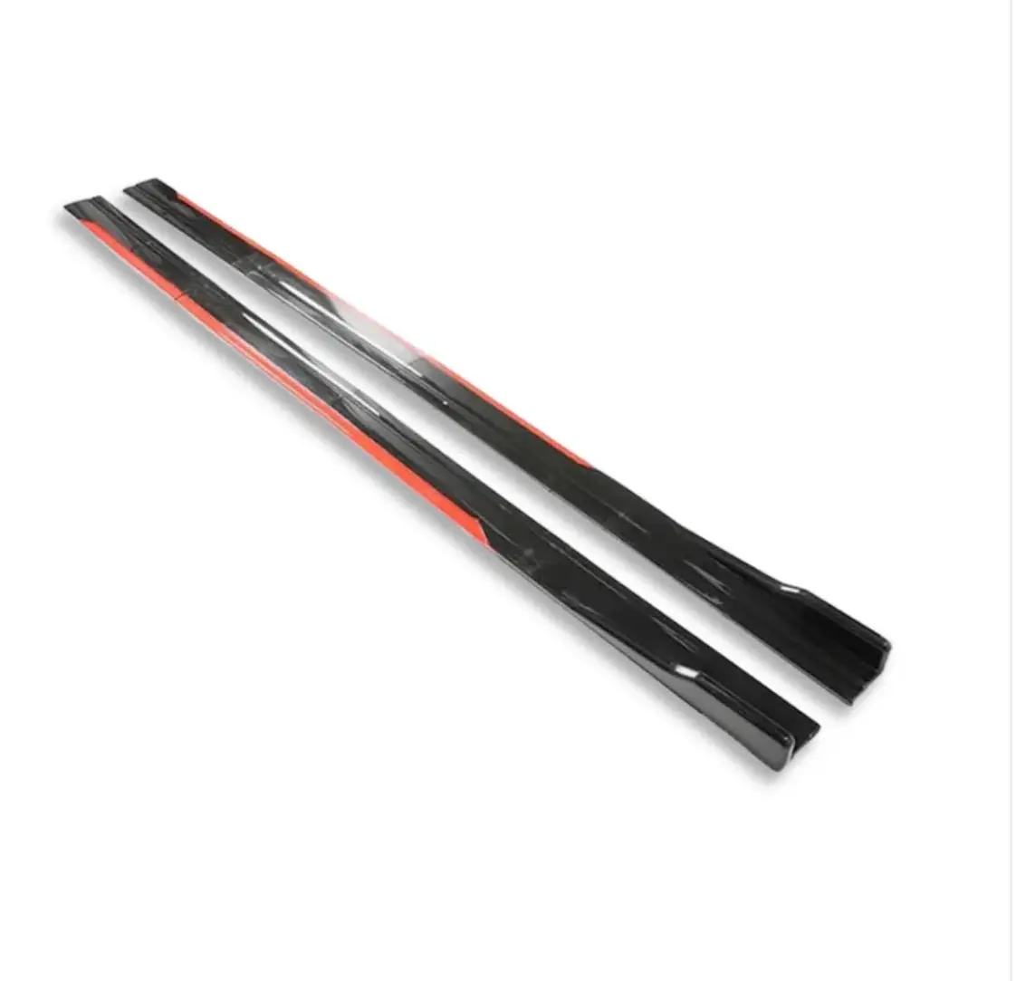 Universal Gloss Black/Red Side Skirt Extensions Type B 1