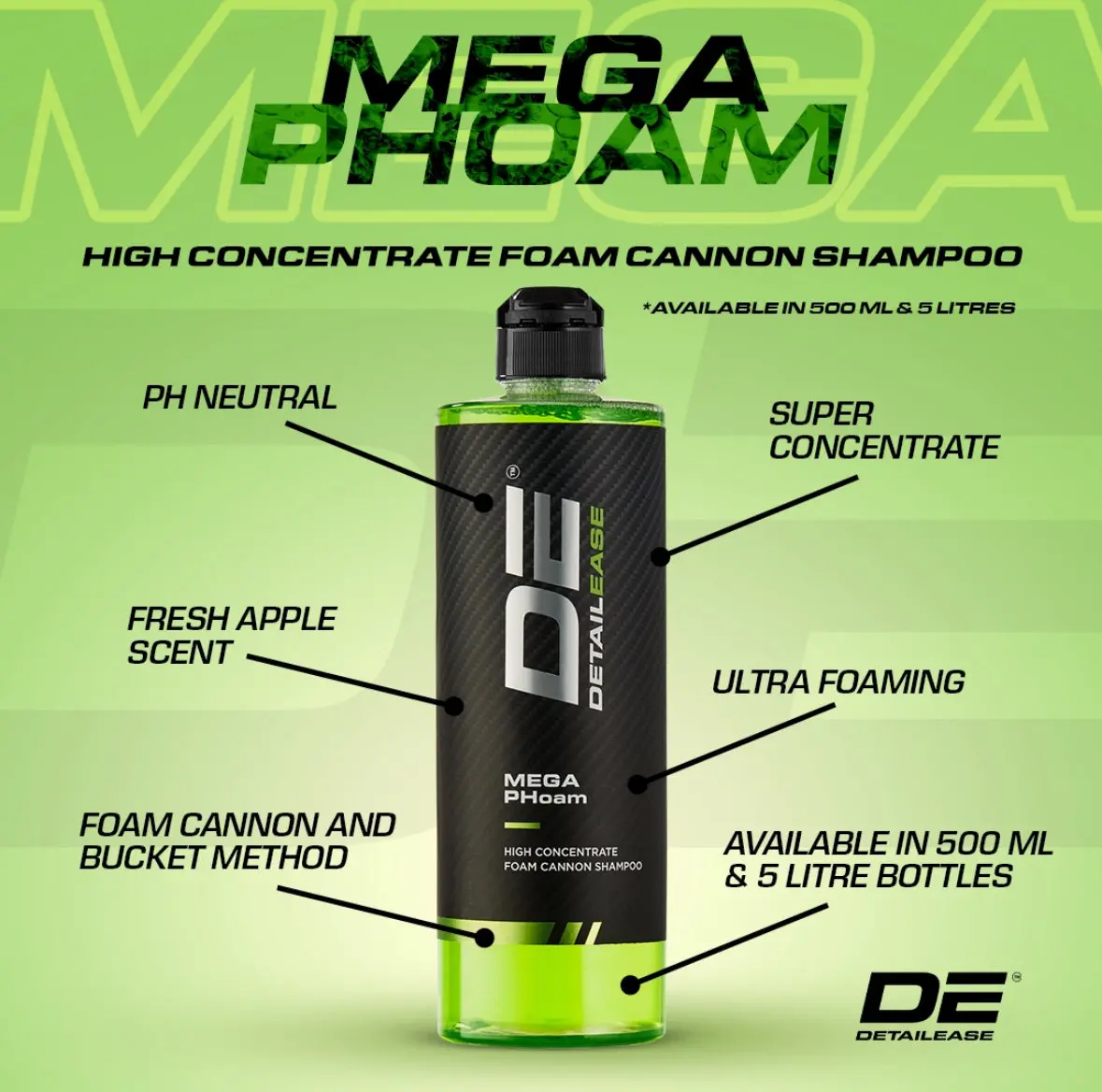Detailease Mega Phoam - High Concentrate Foam Cannon Shampoo 1