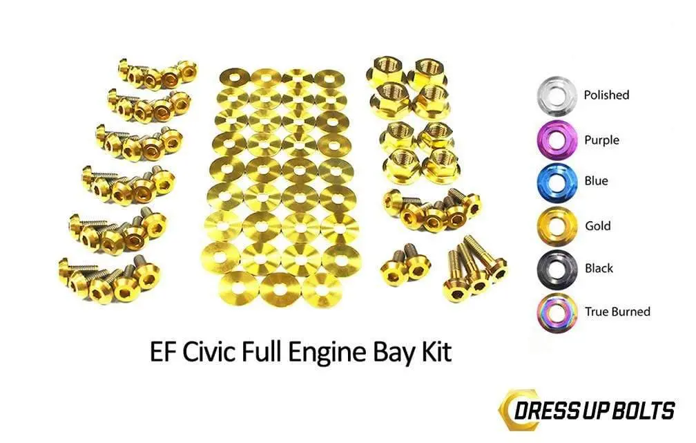 Dress Up Bolts Stage 2 Titanium Hardware Engine Bay Kit - Honda Civic Ef (1988-1991) 1