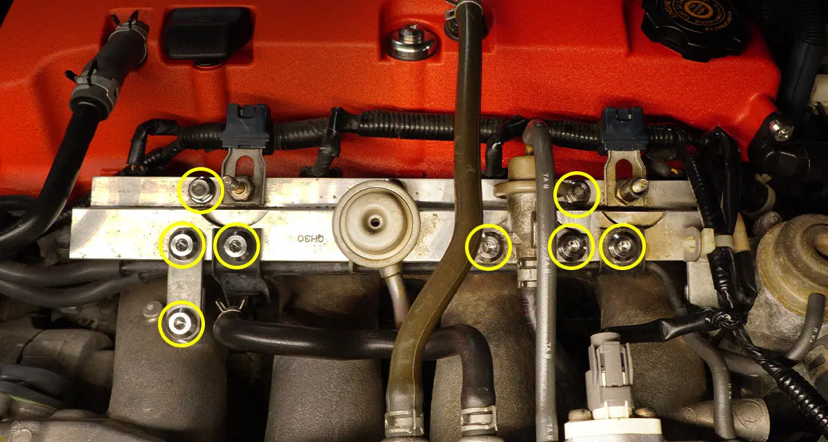 Dress Up Bolts Titanium Hardware Fuel Rail Kit - F20c | F22c1 Engine 6