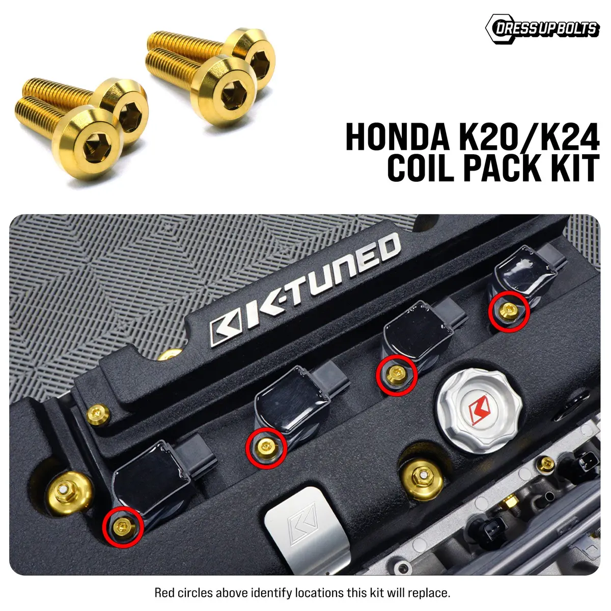 Dress Up Bolts Titanium Hardware Coil Pack Kit - Honda K20/K24 1