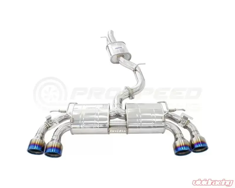 Invidia 2022+ Volkswagen Golf R Mk8 76Mm R400 Valved Cat Back Exhaust Rolled Ti Tips 1