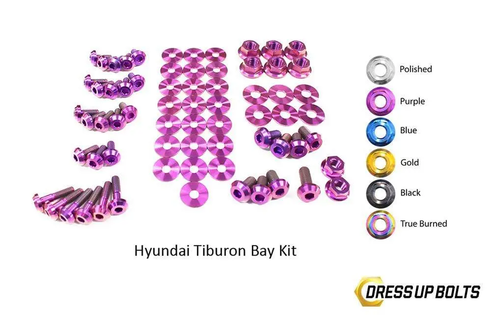 Hyundai Tiburon (2003-2008) Titanium Dress Up Bolts Engine Bay Kit 5