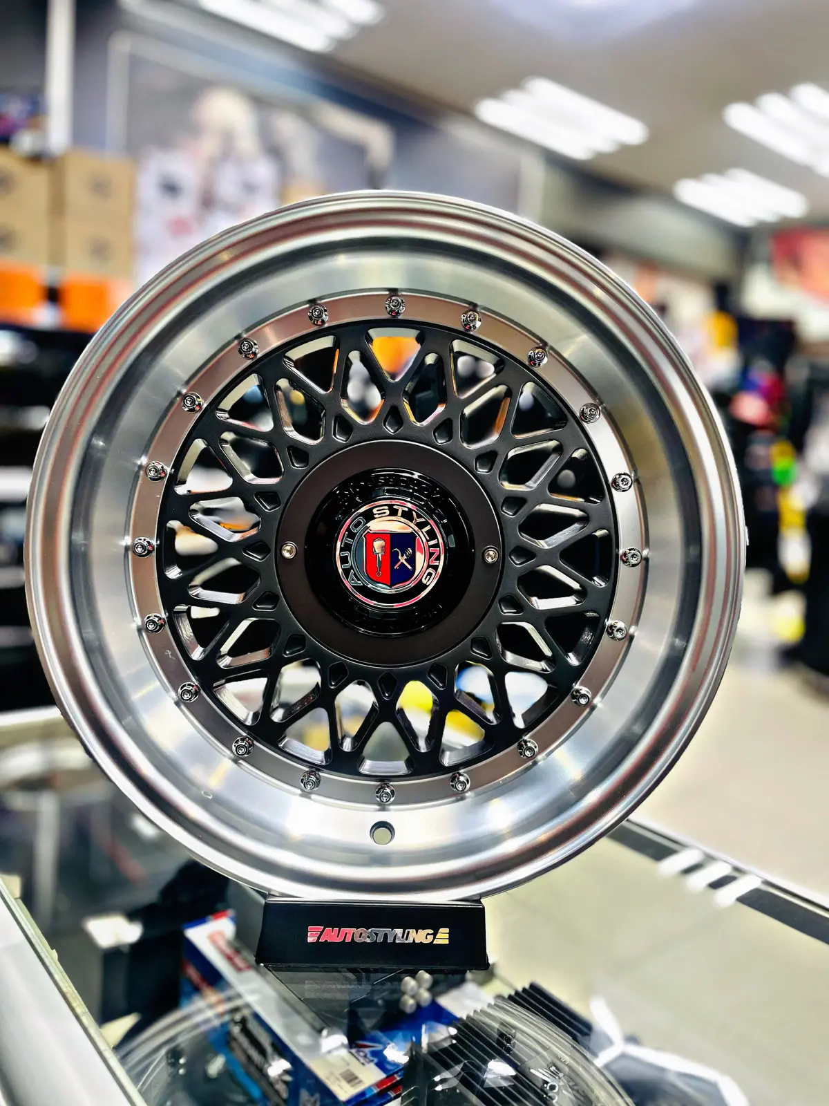 15” As-P/Mesh 4/100 4/108 Gunmetal Silver  Stud 1