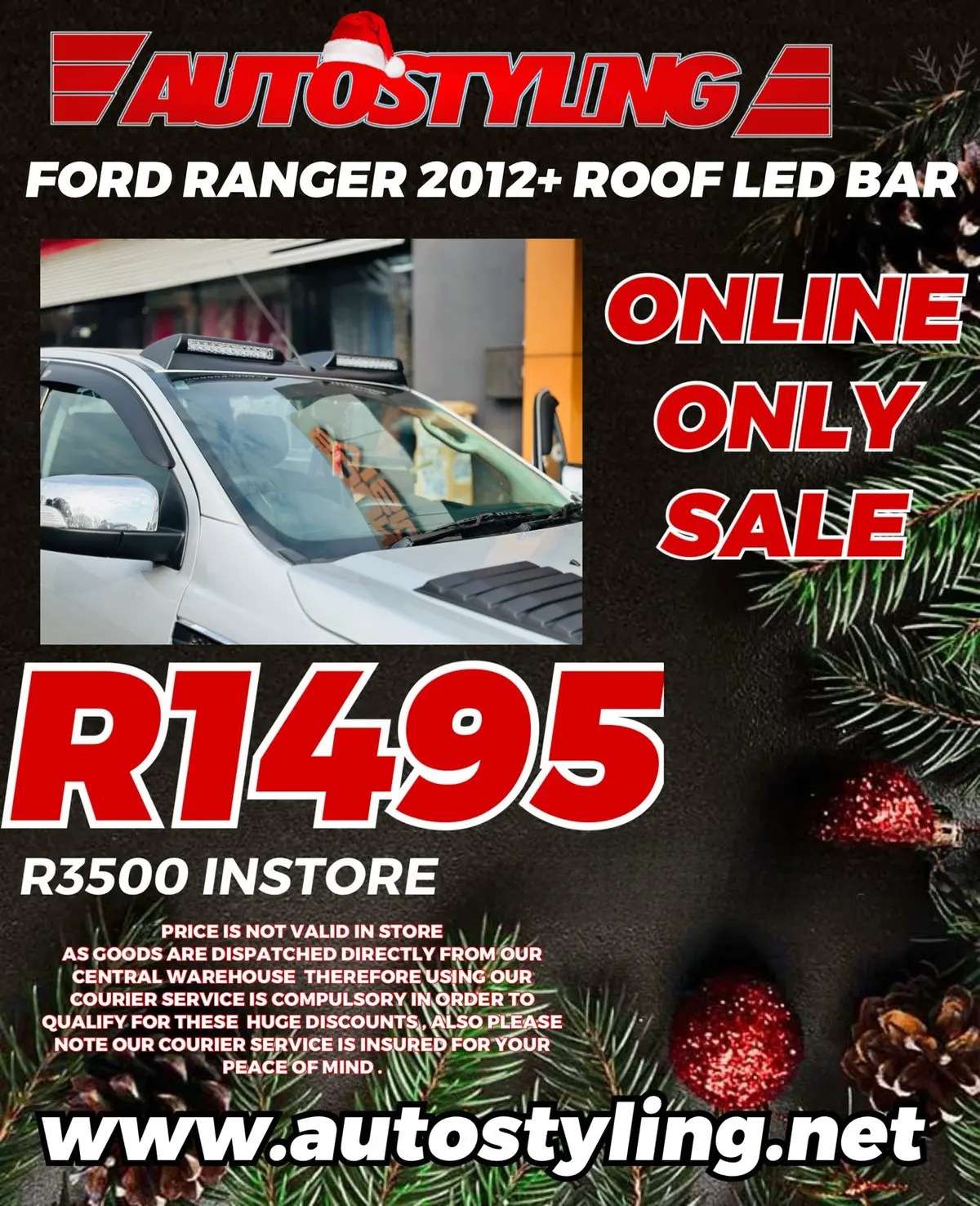 Ford Ranger 2012 - 2022 Roof Led Bar With Housing 1