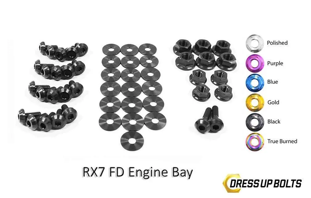 Mazda Rx-7 Fd/Fd3s (1992-2002) Titanium Dress Up Bolts Engine Bay Kit 6