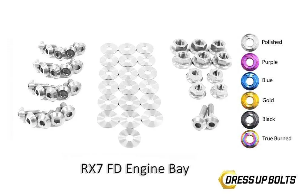 Mazda Rx-7 Fd/Fd3s (1992-2002) Titanium Dress Up Bolts Engine Bay Kit 6