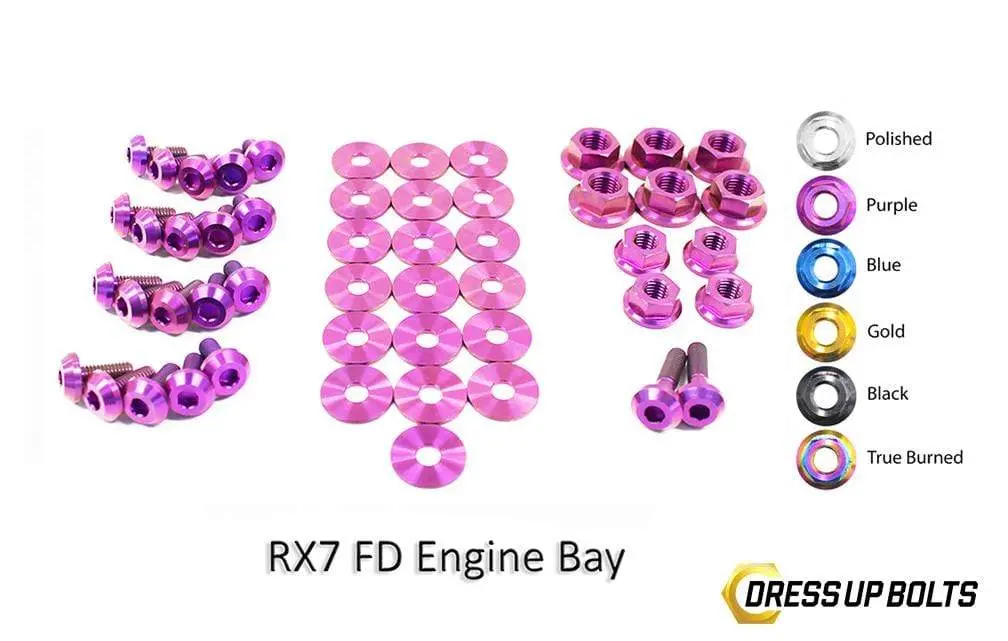 Mazda Rx-7 Fd/Fd3s (1992-2002) Titanium Dress Up Bolts Engine Bay Kit 5