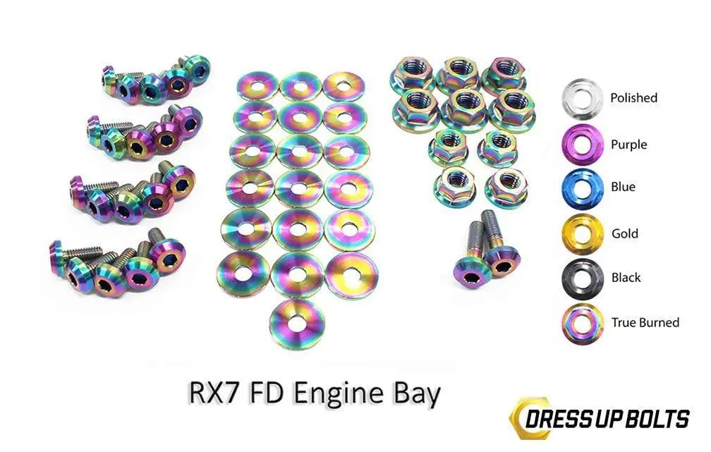 Mazda Rx-7 Fd/Fd3s (1992-2002) Titanium Dress Up Bolts Engine Bay Kit 4