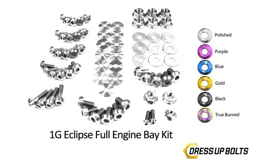 Mitsubishi 1G Eclipse (1990-1994) Titanium Dress Up Bolts Full Engine Bay Kit 6