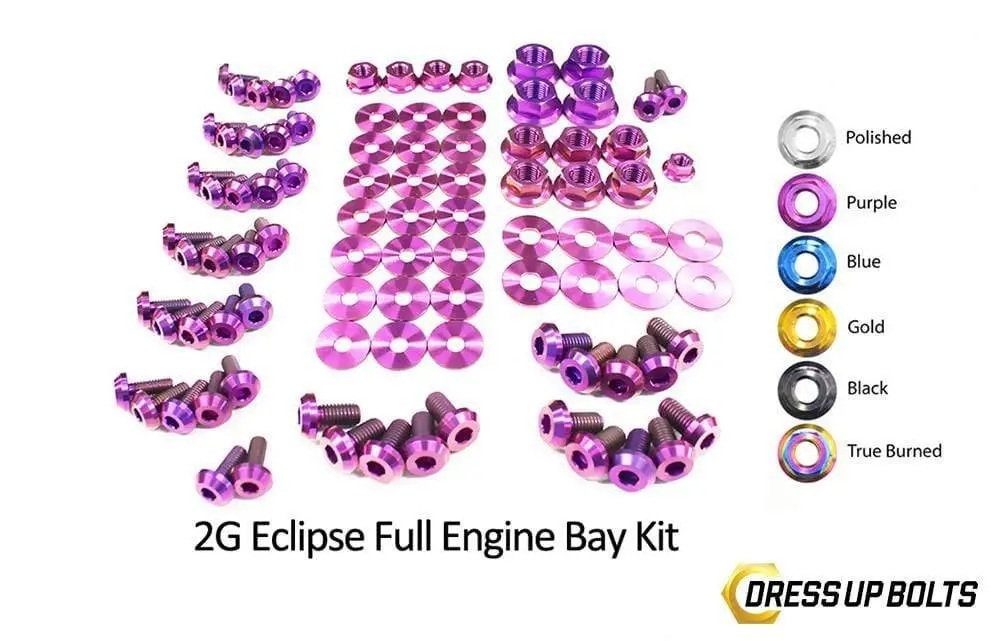 Eagle 2G Talon Dsm (1995-1999) Titanium Dress Up Bolts Full Engine Bay Kit 1