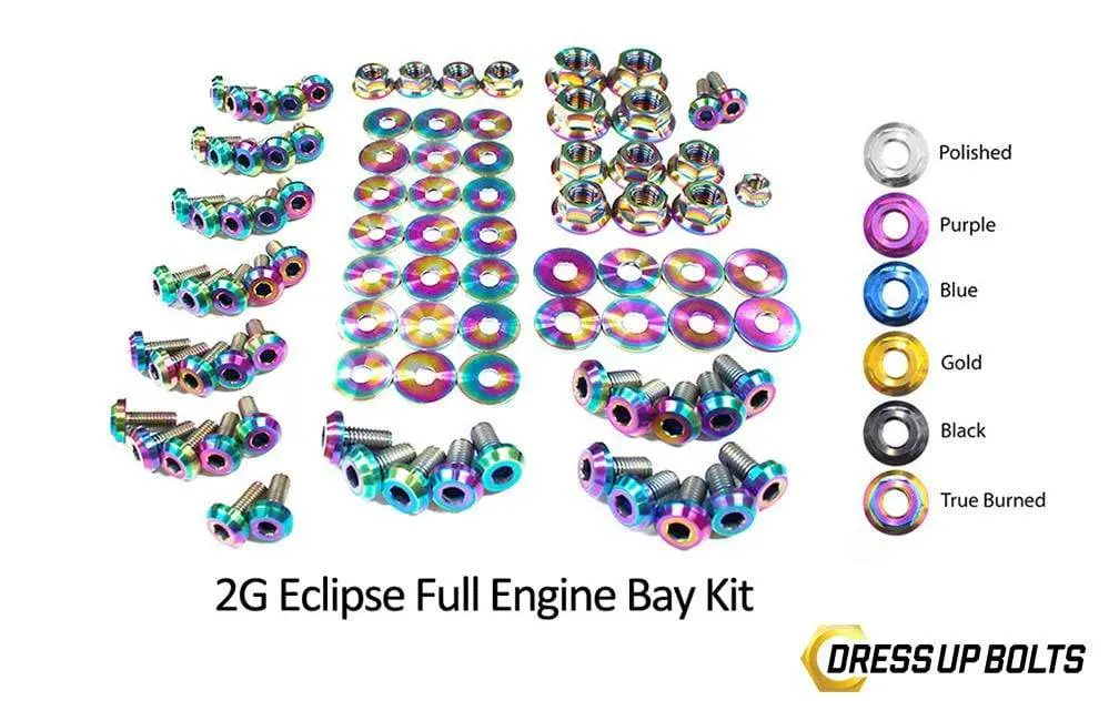Eagle 2G Talon Dsm (1995-1999) Titanium Dress Up Bolts Full Engine Bay Kit 5