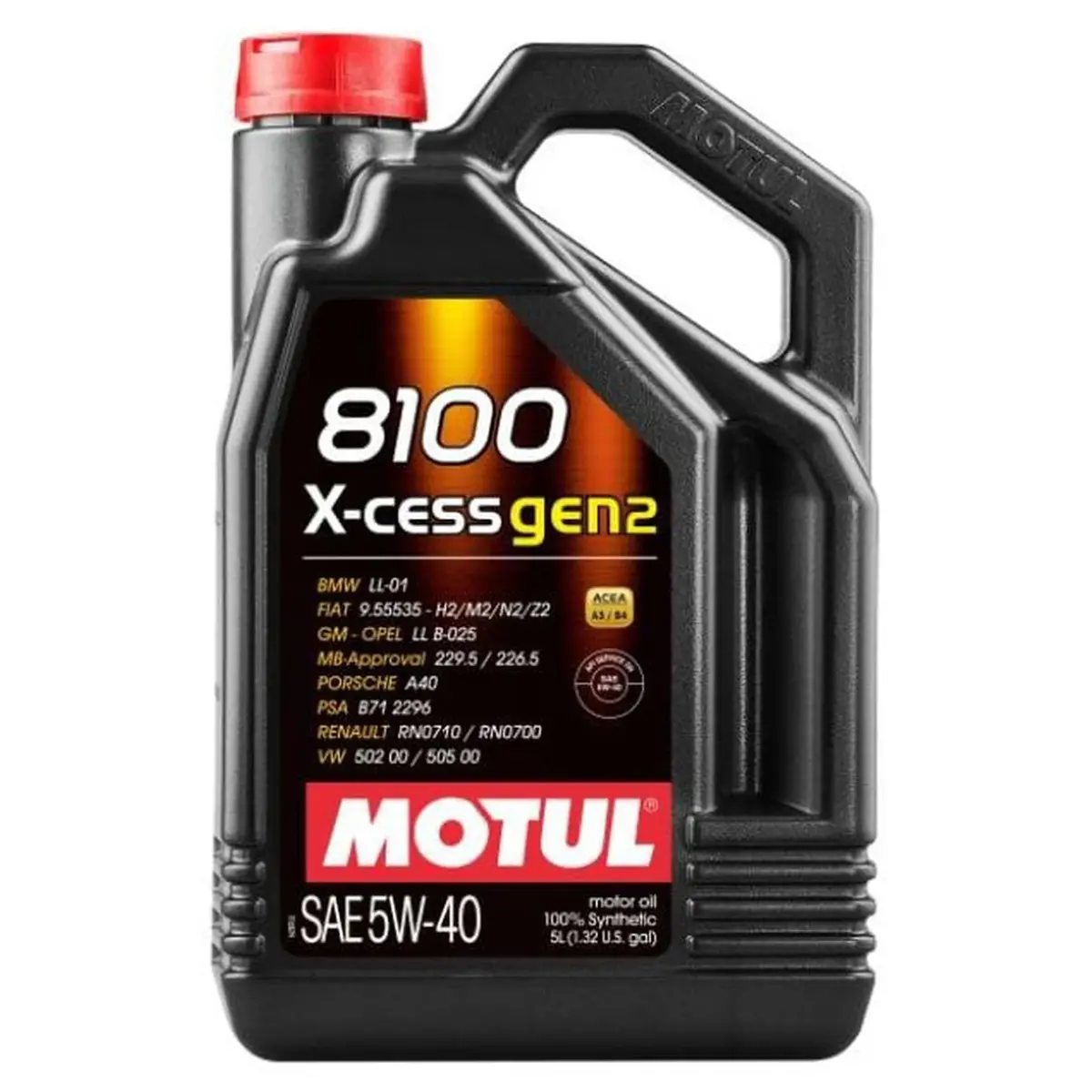 Motul 5L Synthetic Engine Oil 8100 5W-40 X-Cess Gen 2 1