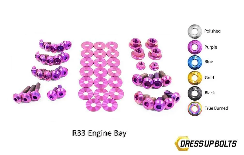 Nissan Skyline R33 (1993-1998) Titanium Dress Up Bolts Engine Bay Kit 1