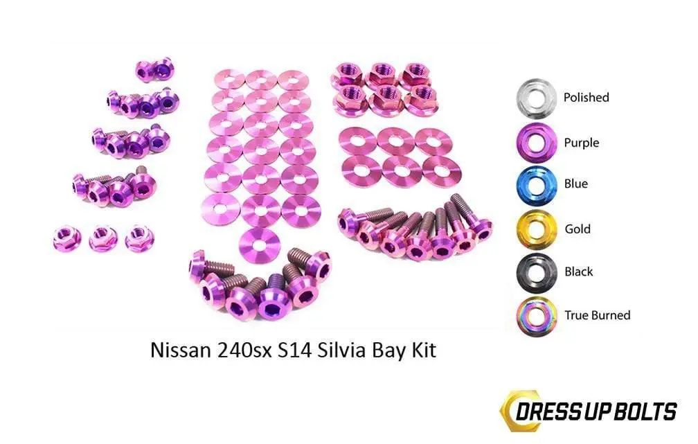 Nissan S14 240Sx (1995-1998) Titanium Dress Up Bolts Engine Bay Kit 1