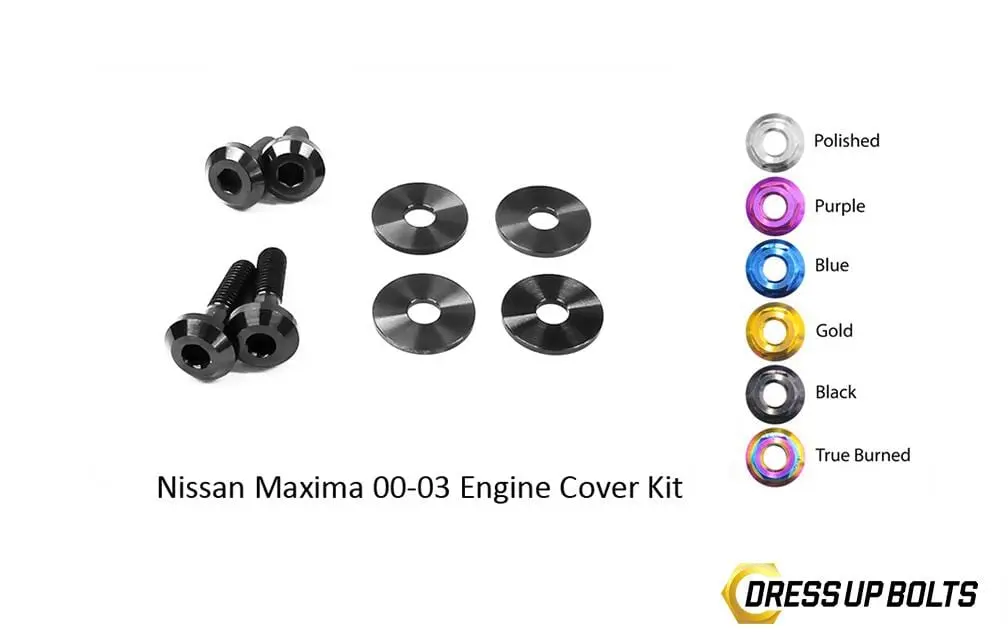Nissan Maxima (2000-2003) Titanium Dress Up Bolts Engine Cover Kit 6