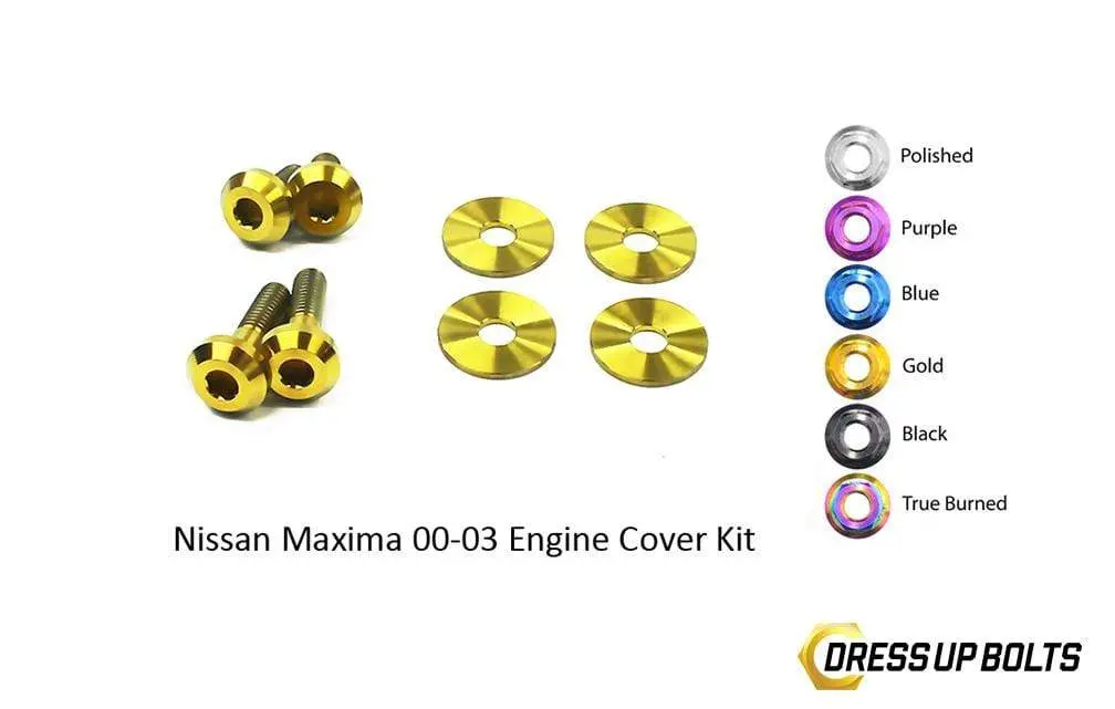 Nissan Maxima (2000-2003) Titanium Dress Up Bolts Engine Cover Kit 4