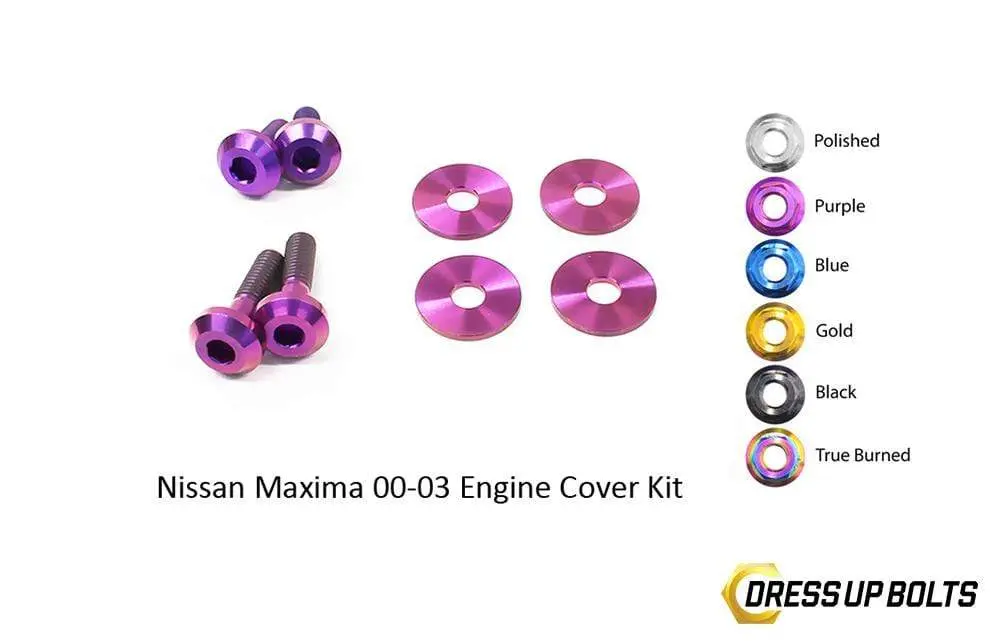 Nissan Maxima (2000-2003) Titanium Dress Up Bolts Engine Cover Kit 5
