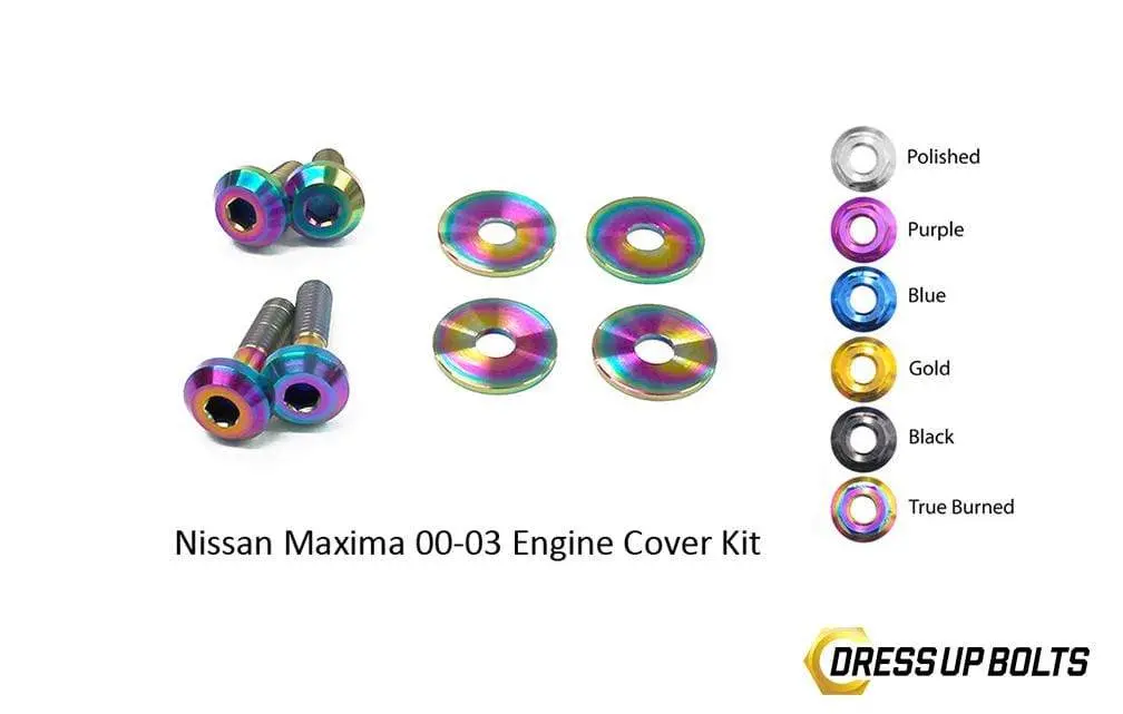 Nissan Maxima (2000-2003) Titanium Dress Up Bolts Engine Cover Kit 3