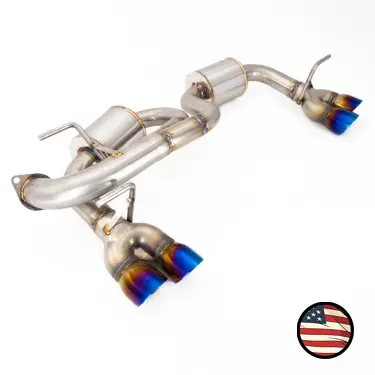 Axleback Exhaust - 2017-23 Impreza Wagon - 5" Muffler - Quad Exit - 3" Double Wall Neochrome Tips 1