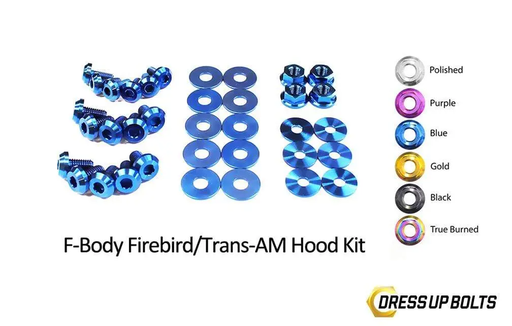 Pontiac Firebird/Trans Am (1998-2002) F-Body Titanium Dress Up Bolts Hood Kit 4