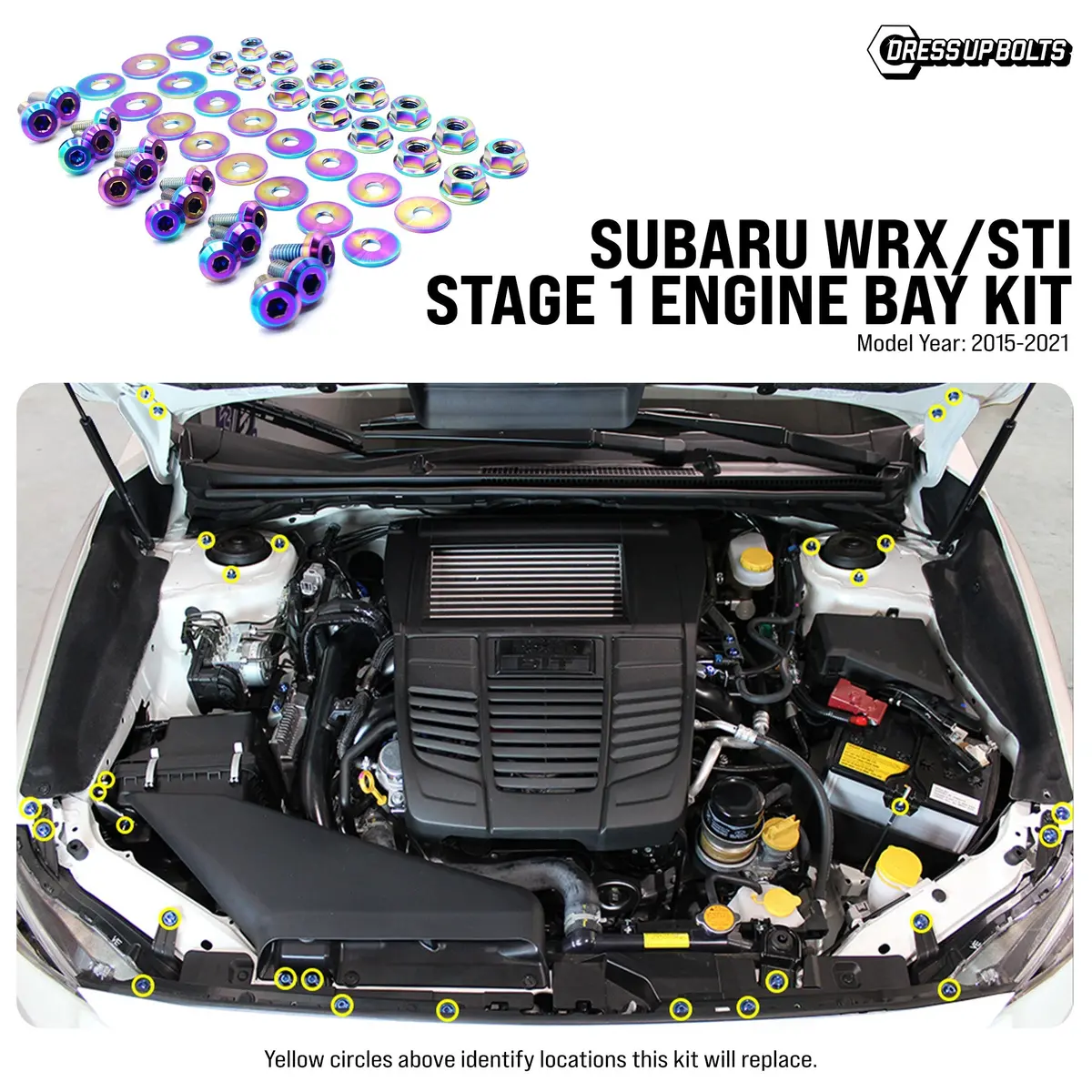 Dress Up Bolts Stage 1 Titanium Hardware Engine Bay Kit - Subaru Wrx/Sti (2015-2021) 1
