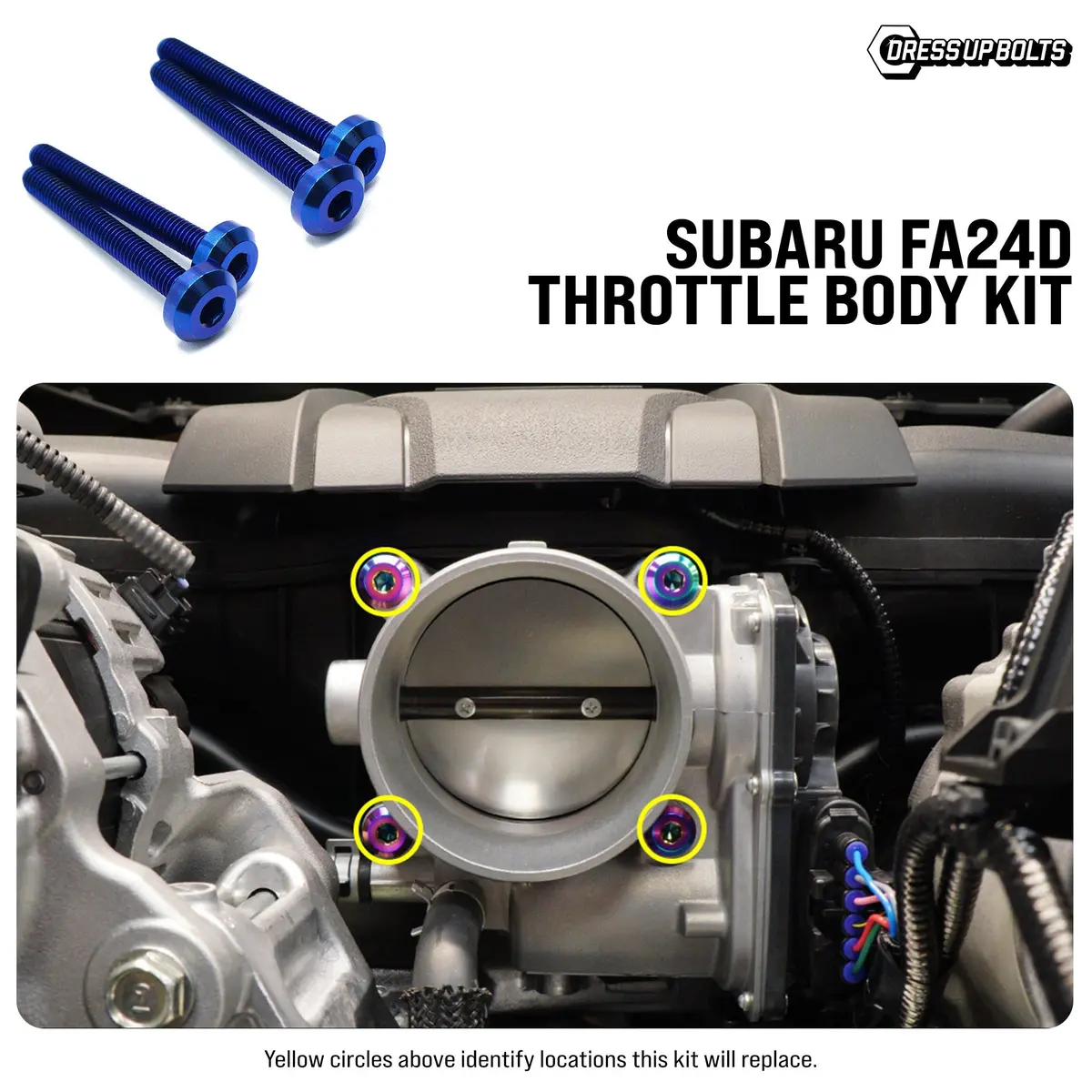 Dress Up Bolts Titanium Hardware Throttle Body Kit - Subaru Fa24d Engine 1
