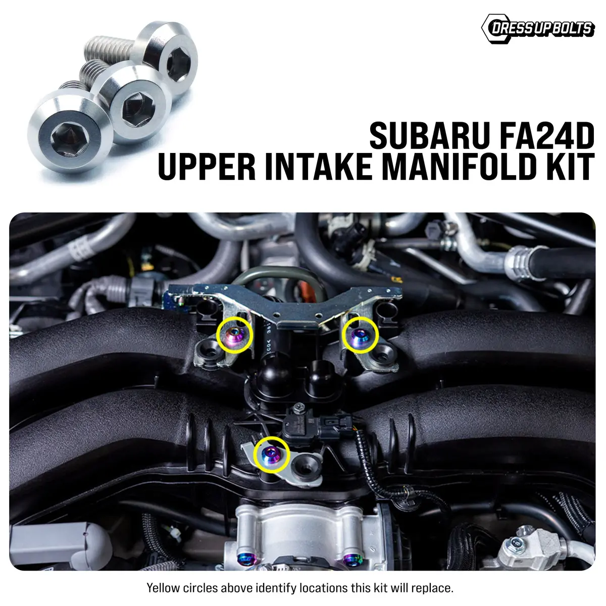 Dress Up Bolts Titanium Hardware Upper Intake Manifold Kit - Subaru Fa24d Engine 1
